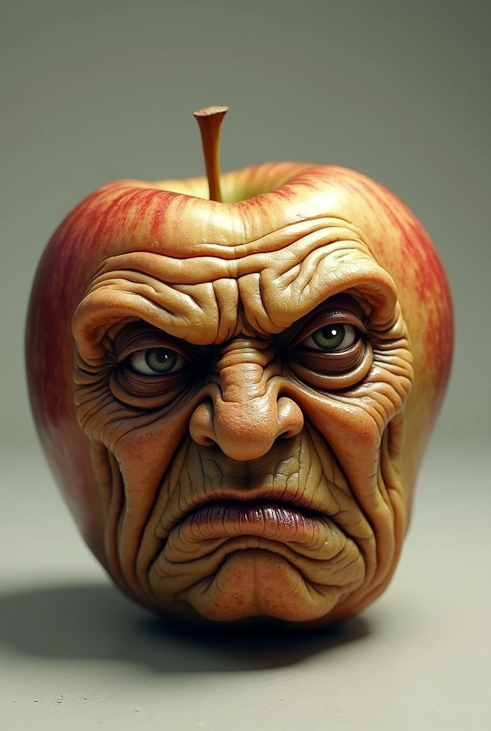 Strawberry with the face of an old man