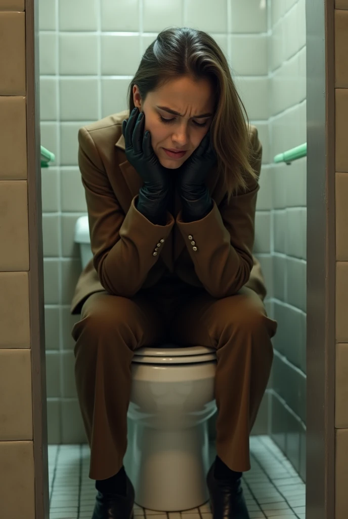 cinematic film still of  <lora:Fine art photography style:1>
Juxtaposition of a side view of a woman sitting on a toilet in a bathroom,solo,short hair,blonde hair,shirt,1boy,short sleeves,male focus,barefoot,pants,indoors,black shirt,blood,profile,t-shirt,cigarette,tiles,bathroom,tile wall,toilet,toothbrush,graffiti,toilet use Juxtaposition,artistic,photography,dramatic light,dramatic shadow light,contrast,saturated color,cinematic,filmic,photographic,realistic,realism,perfection,perfect,Juxtaposed,opposite,different things,side by side,syncretism,antithesis,Juxtaposition style,toilet use , creative, photorealism, hyperrealism, Fine art photography style, Fine art cinematic photography style, shallow depth of field, vignette, highly detailed, high budget, bokeh, cinemascope, moody, epic, gorgeous, film grain, grainy