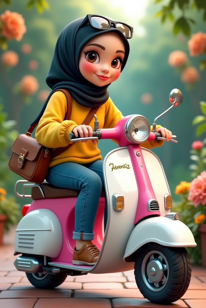 A hijab girl ride a harley Davidson, nature, Watercolor, full body view, perfect quality, (masterpiece: 1.2) (Bokeh background) (Best quality) (Detailed Skin: 1.3) (Intricate Details) (8K) (Detail Eyes) (Sharp Focus), (Happy), best lighting