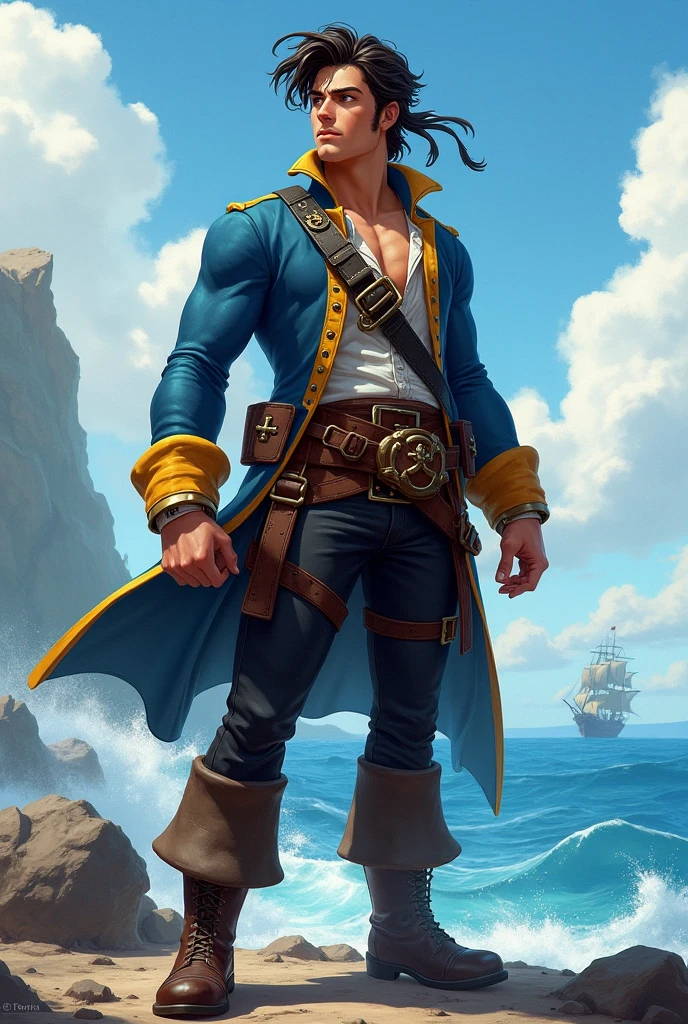 A male one piece pirate with the ability to use lightning