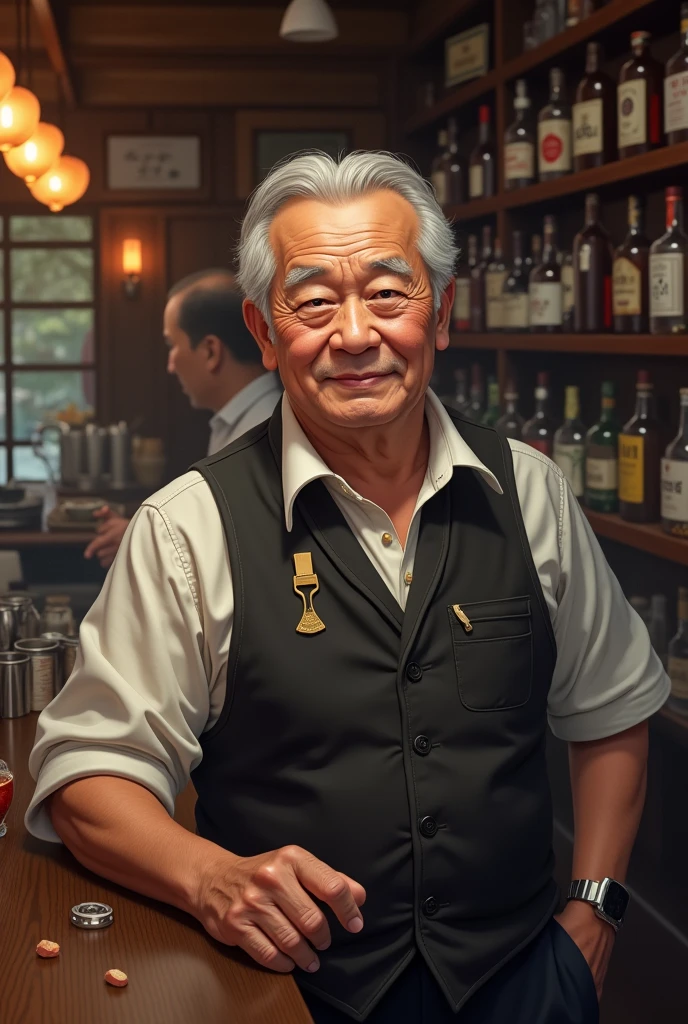 bartender, Japanese, 16K,Best masterpiece, Very detailed, Highest quality