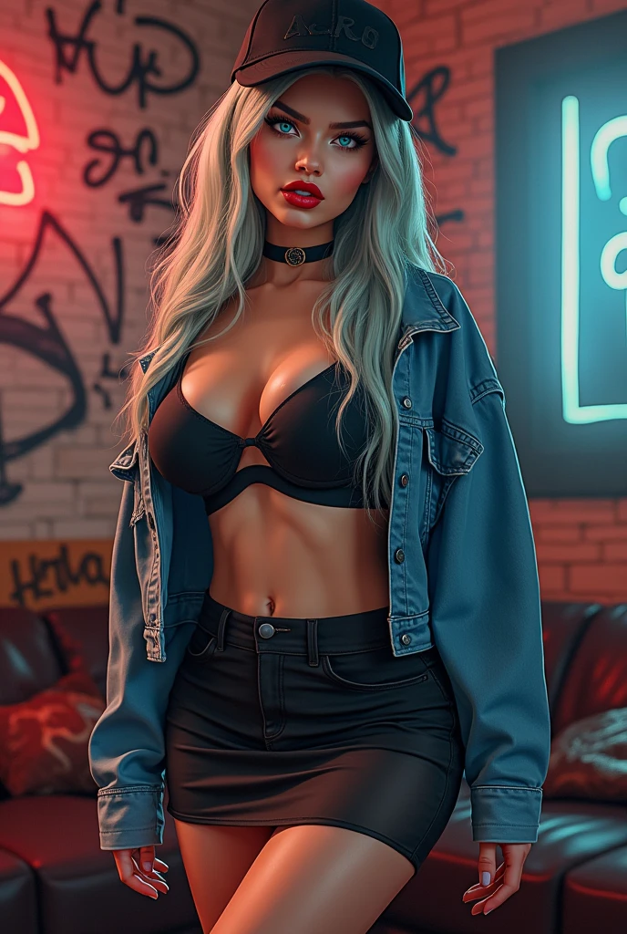 arafed woman with glasses and a black top posing for a picture, second life avatar, sensual gloomy style, casual pose, secondlife, full body female, fashion pose, dressed in crustpunk clothing, lacivious pose, wearing a punk outfit, upper body avatar, bra and shorts streetwear, hands behind her body pose!, punk outfit