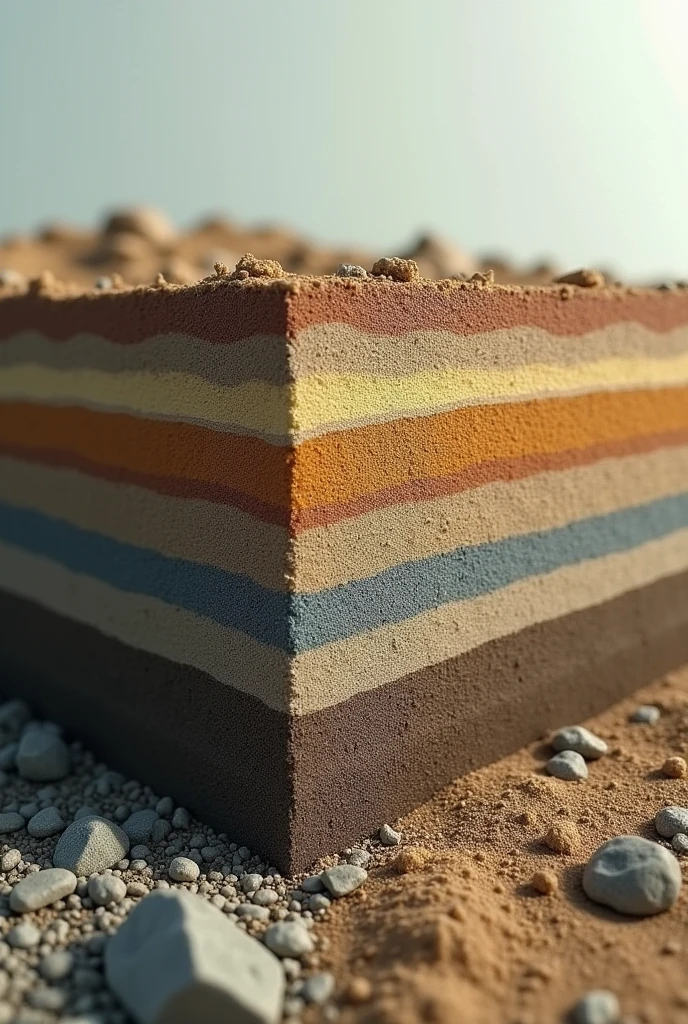 Formation of Sedimentary Rock Image Description: Over time - SeaArt AI