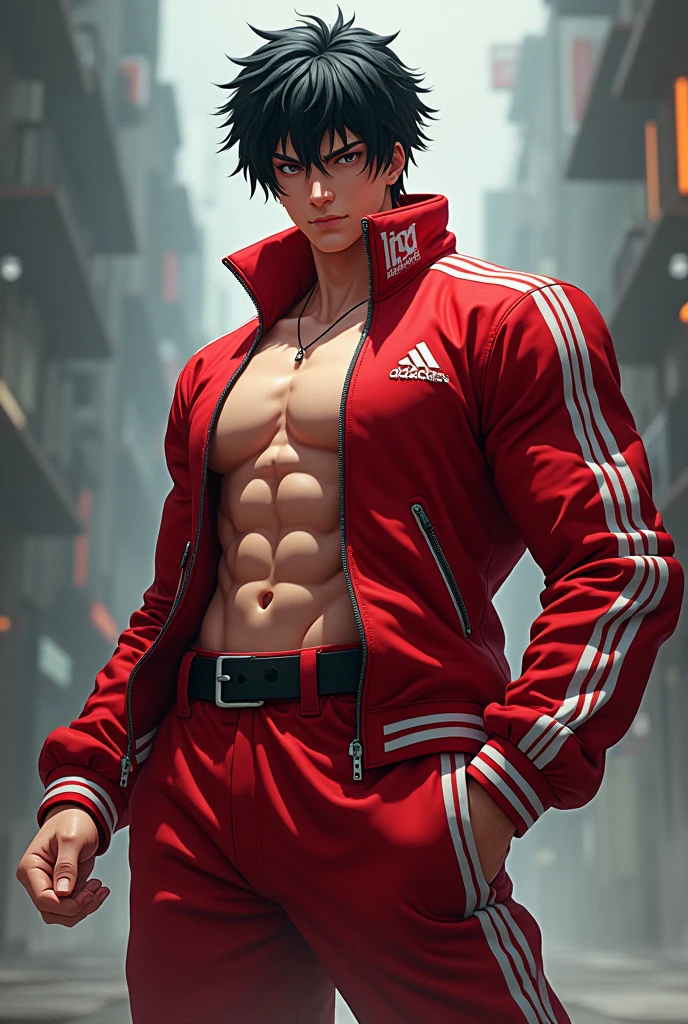 UFC themed fit , black male , scar on one eye