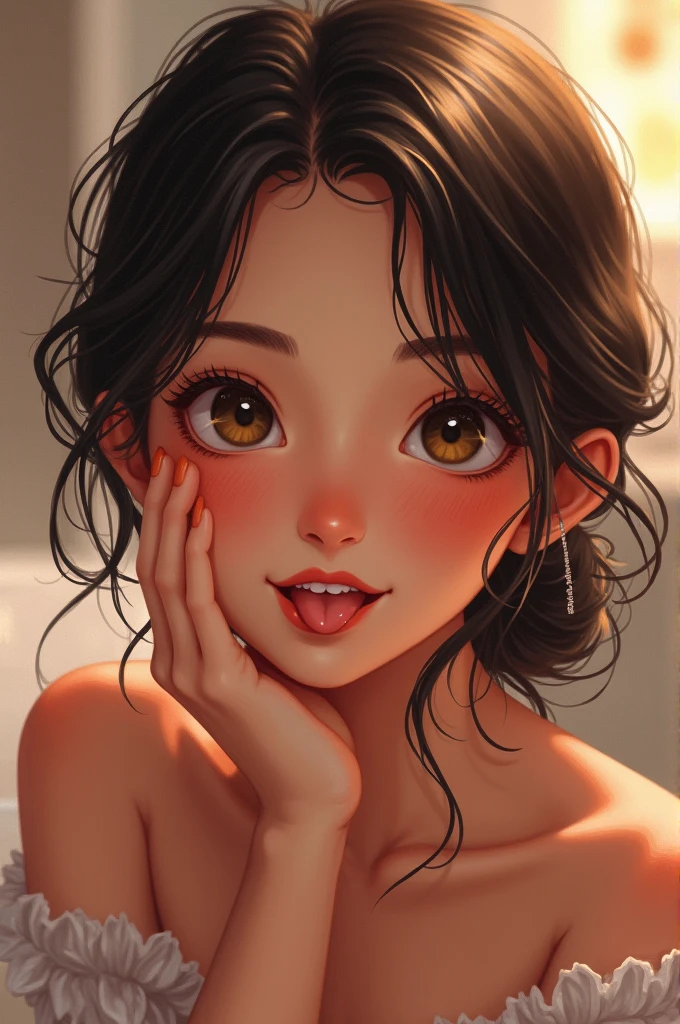 ((perfect whole body)), a gloomy, quiet, Calm, bright, masterpiece, 最high quality, 1 girl, (toothy smile:1.2), (ultra photorealistic:1.3), (masterpiece:1.4), 最high quality, ((realistic)), high quality, Super detailed, ((real image)), ((realistic skin)), ((realistic face)),(figure:1.05), (beautiful:1.05), (beautiful detailed eyes:1.05), (cinematic light:1.1), detachment blue, perfect whole body, slim silhouette, thin, small breasts, thick thighs,  ((full nude))、pink nipples