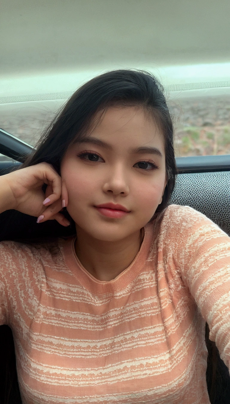 A girl who looks like a marshmallow, a little angel with wings