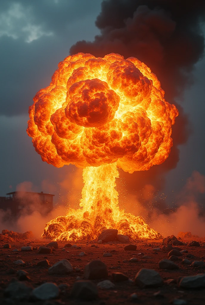 Nuke going off. End of world. Heaven and hell