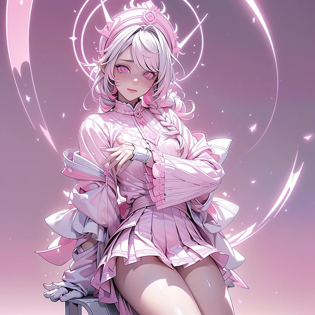 Vergil from Devil may cry Wearing a pink  Lacy skirt and high heels Passionate With rosy cheeks The bottom frame, butt