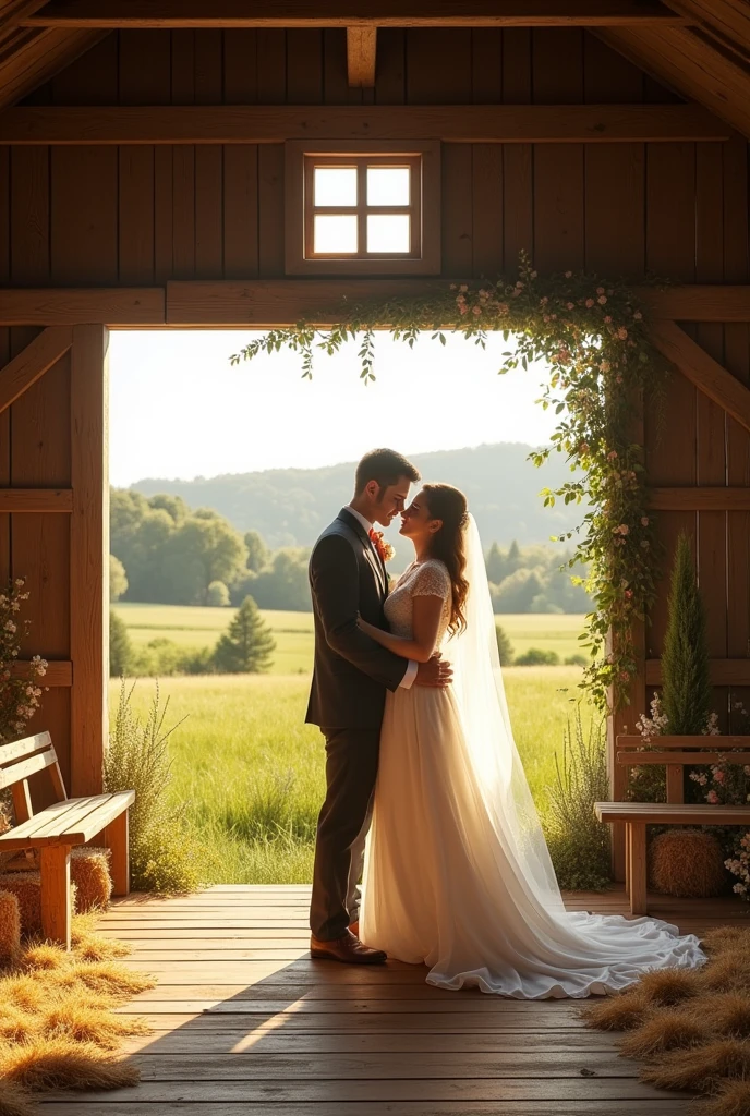 photography of wedding, bride and groom, around giant flowering trees, under grass and wildflowers