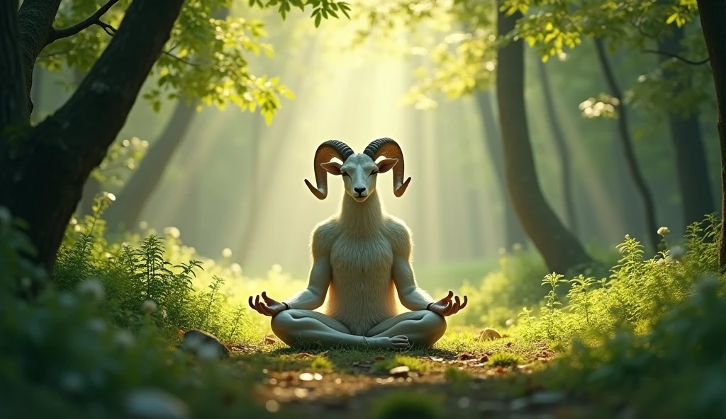 The deer is sitting with folded hands and doing penance to Mahadev.