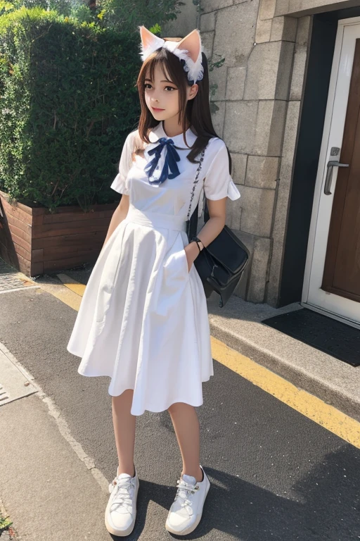 ((Attention to detail)),(Super detailed), Highly detailed CG Unity 8k wallpaper, beautiful girl, Highest quality, 8K, 11 years old、girl、Fluffy long hair、Summer outfit、Happy smile、sea