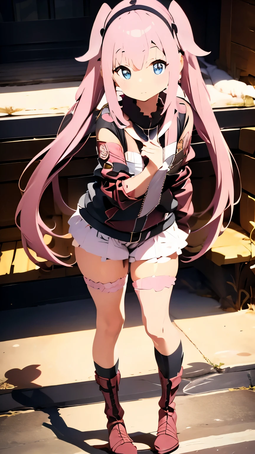 milim nava cosplay, tensei shitara slime datta ken, pink twintails, leather boots, ((black leather jacket)), full body, epic work of art, posuka demizu, realistic anime illustration, realistic fantasy illustrations, Overnight stay, beautiful wallpaper, epic movie cover, epic realistic 3d style, Advanced Digital 4k Wallpaper, Wallpaper, 4 k Wallpaper, realistic 8k, epic artwork, 4 k, Realistic Ultra HD, Wallpaper,