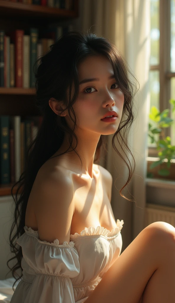 Naked shy girl