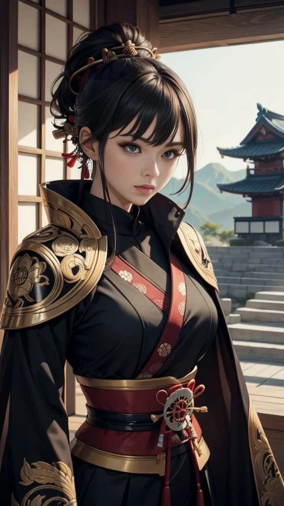 masterpiece, top quality, 16K UHD,
standing,
Raiden Shogun statue, powerful, samurai armor, golden accents, serene expression, fist raised, sword at side, moon behind, night setting, temple backdrop, cherry blossoms, silhouette --auto --s2

masterpiece, high res, 1 girl, Genshin Impact, Raiden Shogun, gold armor, sacred sword, stern gaze, officious aura, ancient temple, moon motif, jade plants, fierce battle stance, brown hair, shimmering fabric --auto --s2

masterpiece, top quality, realistic, Raiden Sh