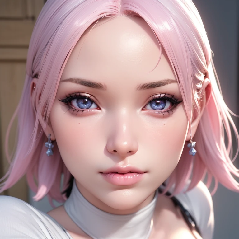 1girl, Sakura Haruno, adult anime character,short pink hair,smooth hair,traditional Boruto: Naruto Next Generation character outfit,medium bust,wide hips,wearing short white shorts,oriental style living room scene,(best quality,4k,8k,highres,masterpiece:1.2),ultra-detailed,(realistic,photorealistic,photo-realistic:1.37),beautiful detailed eyes,beautiful detailed lips,extremely detailed eyes and face,long eyelashes,intricate details,vibrant colors,dramatic lighting,soft ambient lighting