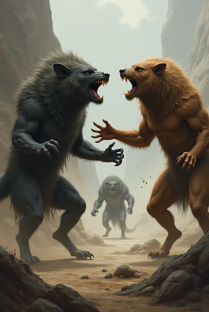 Transformation sequence of human male transforming into a werewolf, standing, concept art, sequence, human to anthro, nude, flaccid penis