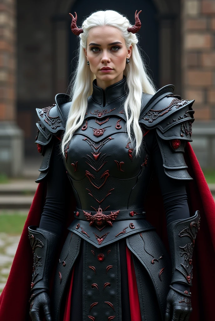 tmasterpiece,Best quality at best,A high resolution,8K,((Portrait)),(Head close-up),Original photo,real photograph,digital photography,(Female adventurers in the medieval fantasy style),(A fighter in a fantasy world),18-year-old girl,(Hair gradients of black and red),Gray random hairstyle,Red eyes,(White and gray gradient short hair,Gray),(Big breasts),An extravagant ornament,cparted lips,Keep your mouth shuegant and charming,((Shy)),Serious and arrogant,Calm and handsome,(Medieval fantasy combat suit,Joint Armor,Lightweight leather protection,The Beautiful Magic Badge,A delicate pattern),Bare shoulder,((A slender figure)),Photo pose,medieval characteredieval fantasy style,City background at night,oc render reflection texture