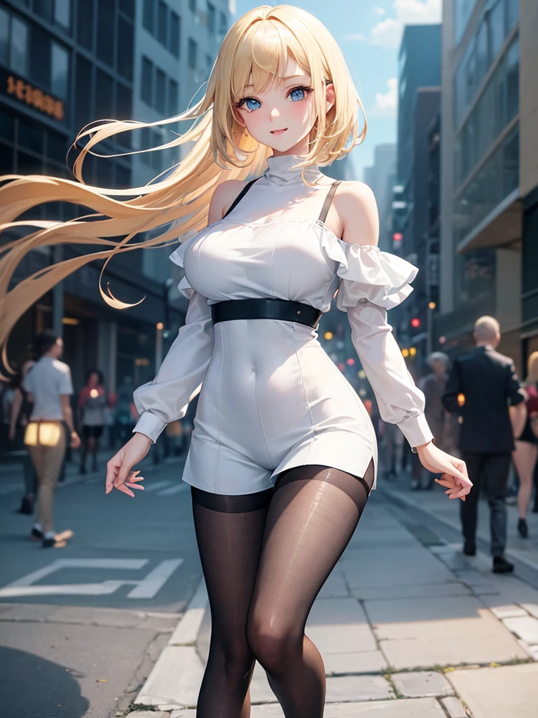 ((16k,Raw photography,top-quality,hight resolution,Ray tracing,PBR Texture,Post-processing,)),(((Leather Bondage Skirt , Cute Japan anime girl,evangerion,Soryu Asuka Langley,Long wavy blonde hair,Emphasize cleavage,bare hand,Thin leg,detailed finger,Slender legs,)))(finerly detailed face:1.4),(masterpiece:1.4),(top-quality:1.4), Beautiful fine skin,(cute little:1.5),(Complex fishnet stockings),pin heels,Leather luster 3.0,Beautiful skin,(Bodycon with beautiful embroidery),((tthin eyebrows,long eyelashes,smil,二重まぶた,)),No title required,Do not wear anything on your shoulders, Nasty figure, activity,Create a beautiful light effect in the background、Create the effect of confetti in the background,