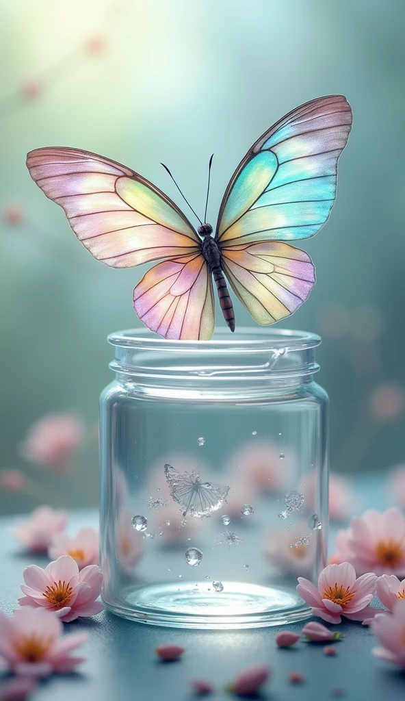 There is a Butterfly that is sitting on a glass container, Butterfly in ...