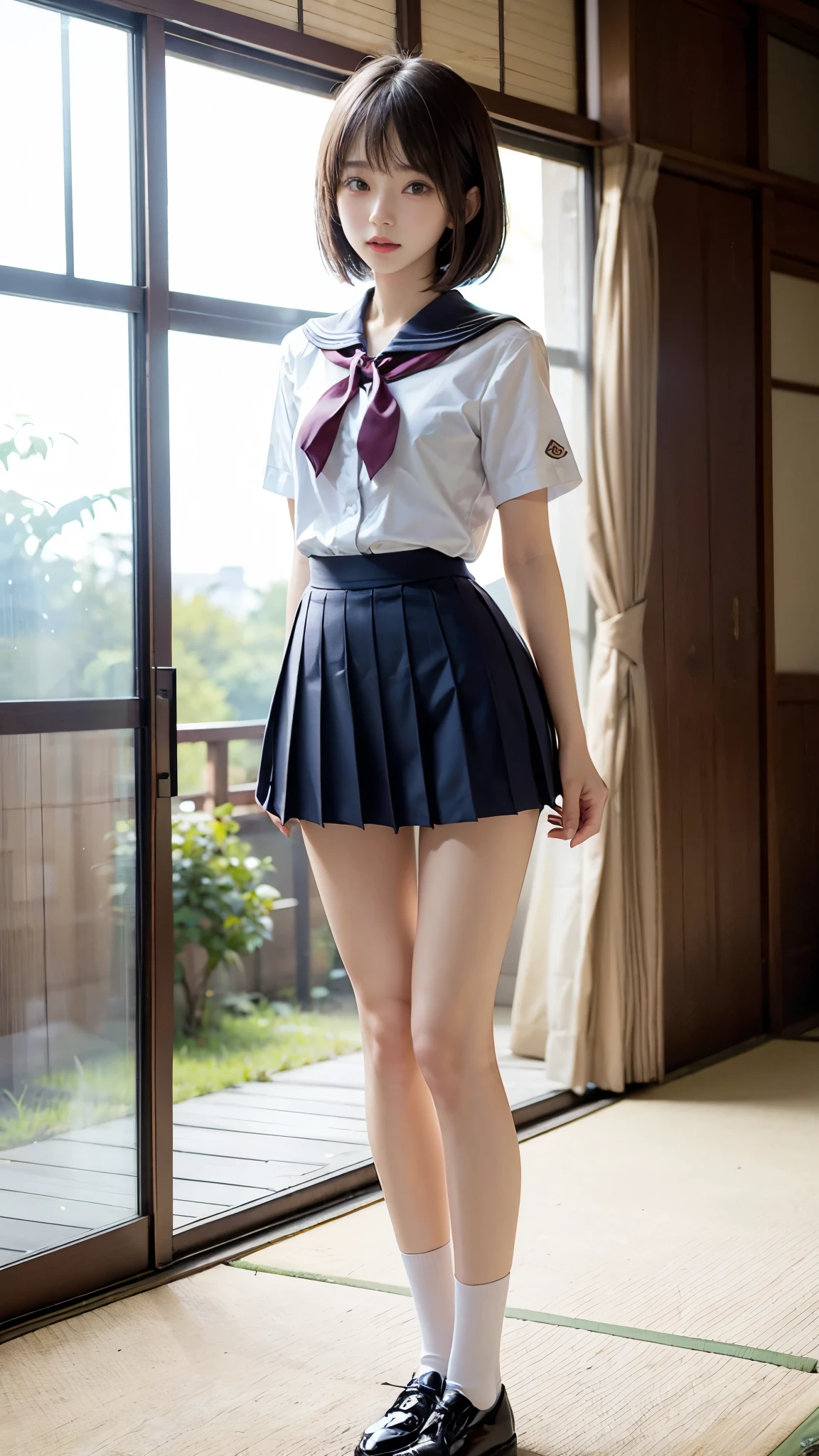 twins, 2 high school girls, high resolution, 8k, live action, best quality, student, white skin, narrow panty pattern, panty focus, pink panties, small panties, small face, best quality, super high resolution, small breasts、Full Length, Superb, JK School Uniform, School Girls, Japanese Female, Standing, Light Blue Ribbon, Real, Cute, Small Face, Brown Eyes, Photography, Beautiful Legs, Long Leg, Thin Leg, Long Bob Cut, (With Bangs), knee visible, thin, thin thigh, Nogizaka idol, japanese idol, sparkling eyes, glossy lips, legs visible, standing, anatomically correct, anatomically correct, anatomically correct, super high definition, high quality, very detailed, textured skin,