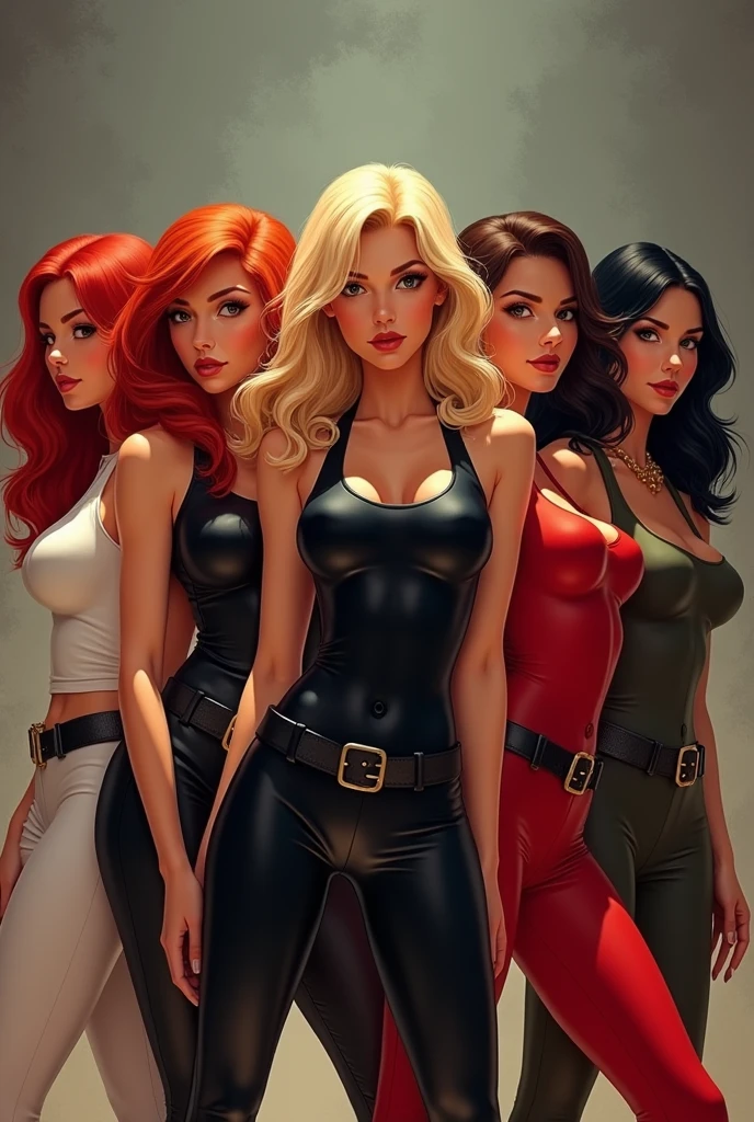 Create image of two most beautiful women: red haired girl big breasts, big breasts dressed as sexy police officer almost naked and blond haired, big breasts, criminal, almost naked