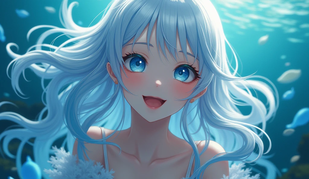 (profile Acrobatic style) (High above ground jumping Somersault:1.2, ), (solo:2, 15 yo), (beautiful forehead), (beautiful detailed blue hair long hair), (best cute girl, immensely cute blue eyes, smile, small tits), in a cute bikini, break, in the Large leisure pool, background beautiful water, BREAK, perfect ???????, masterpiece, best quality, 16k, beautiful detailed grow, daydreaming expression.