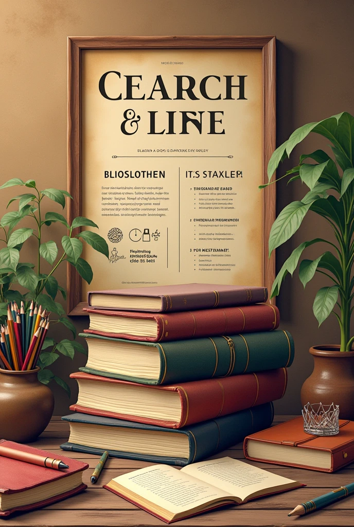 Create a detailed poster for a book and stationery shop that includes ...