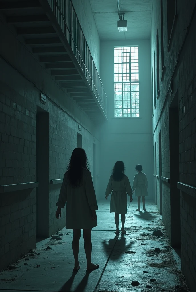 Abandoned hospital, room with several haunted dolls waiting smiling for you
