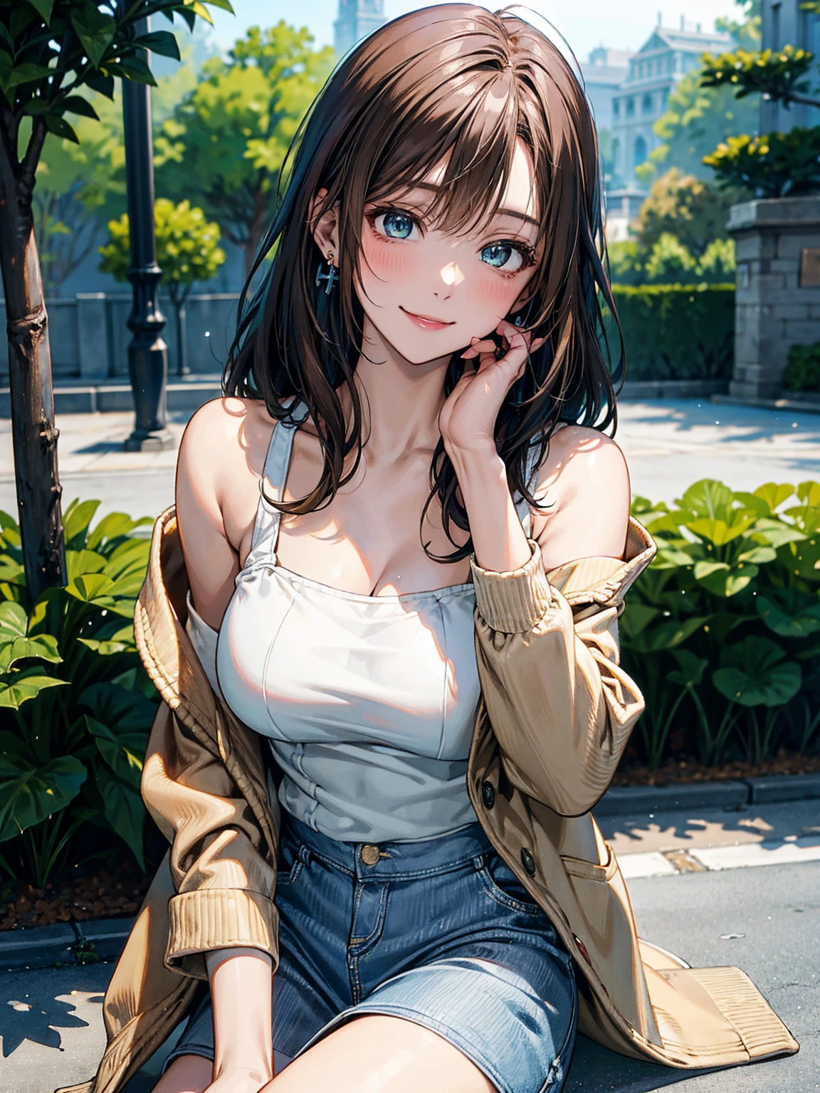 best quality, masterpiece, Ultra-high resolution, Reality, 1 girl, Off-shoulder, Smile, (Magazine:1.35), (Cover Style:1.3)