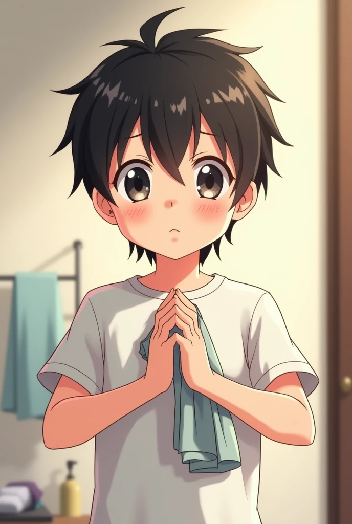 , character alone with bedroom, praying, bow down on his knees, praying alone on the bed, character with the demon in side, beautyful face boy closed eyes, beautyful character, 2D art, 2D characters, anime chibi style, closed hands each other, cute closed eyes, image immaculate, character art, photoshop illustration, high details, high resolution, RGB, SSS, HD, sizeimage 1800x1990, cute skirt, pants, better, cute mouth opened to talk in praying,chibi mouth, big and better eyebrowns fur, mix kimetsu no yaiba anime style, mix demon slayer anime style, lineart, digital painting, digital art, illumination profissional of night, ambient night, fog light night, blue color of skirt, white color of pants, book of bible in the bed, blue color of the book bible on the bed, spiritual demon looking angry in side of little boyle characters, not defects, mix quality of disney, mix dragon ball Z anime style, mix quality higher of 2D illustrations of disney pixar,