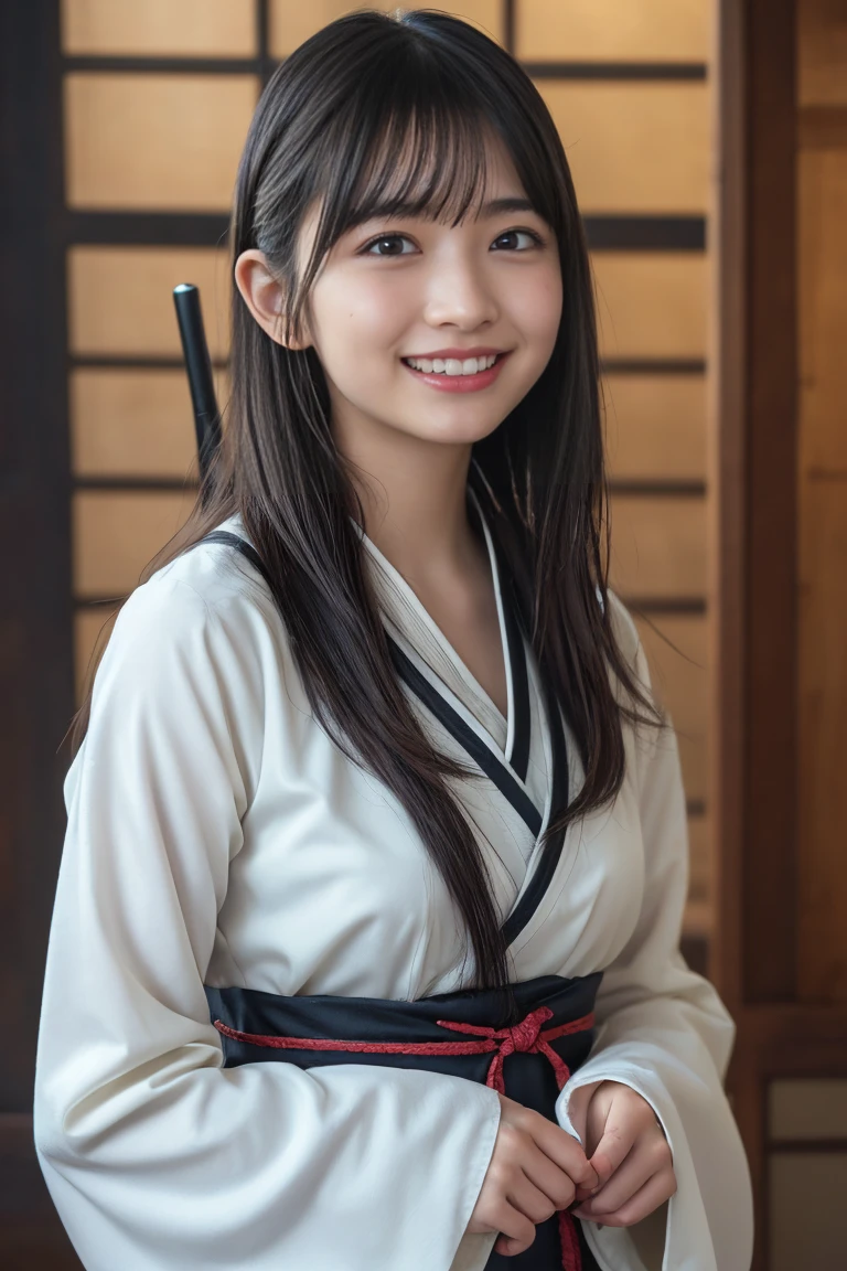 (8k, RAW Photos,Best Quality, High resolution:1.1), (Ultra-realistic:1.4),(Realistic, Realistic:1.3),The Beauty of Japan、((smile:1.3))、entity1.3,miko_clothes1.3