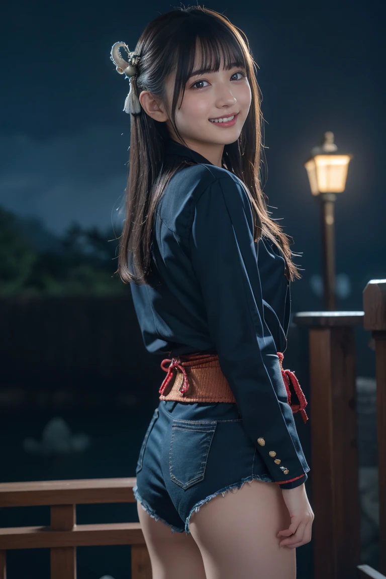 (8k, RAW Photos,Best Quality, High resolution:1.1), (Ultra-realistic:1.4),(Realistic, Realistic:1.3),The Beauty of Japan、entity1.5,miko_clothes1.3、((smile:1.3))、Butt:1.4、Hair accessories、Night Sky、Awards、Cinema Lighting、Octane Rendering、Unreal Engine、Volumetric DTX、wallpaper、