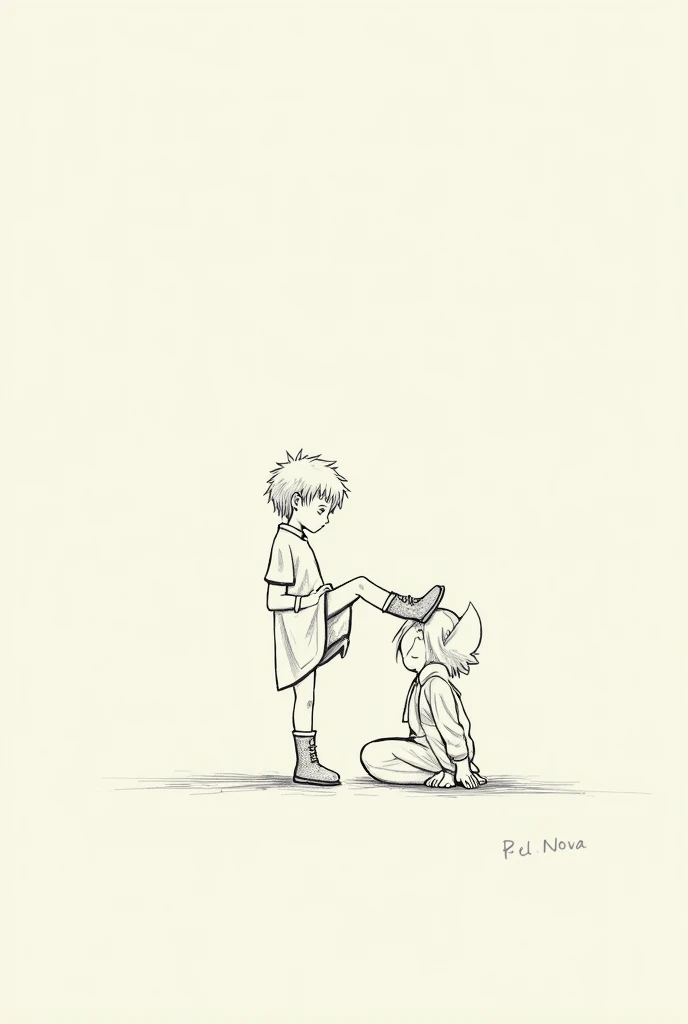 Mother、boy, whole body, Back view, Holding hands, Manga style, Chibi Style, cute, Beautiful Face, High detail skin, High quality skin, Red color hair, White clothes, Professional Lighting, Real Shadows, masterpiece,