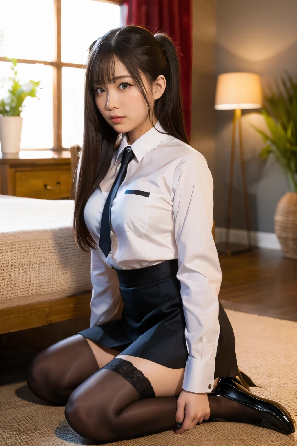 (In 8K,highest quality,masterpiece),(Realistic,RAW Photos,Super Fine Clear),Realistic Light,Detailed skin,Beautiful Japanese Women,((30-year-old woman,))、business scene,Businesswoman'Clothing,suit,Office Fashion,(Long skirt)、 shot,Sexy ties,g to spread legs,thiin,Detailed fingers、thin、Sexual,Ecstasy表情,In the hodroom,awhere there are no people,Ecstasy,era of asian eyes