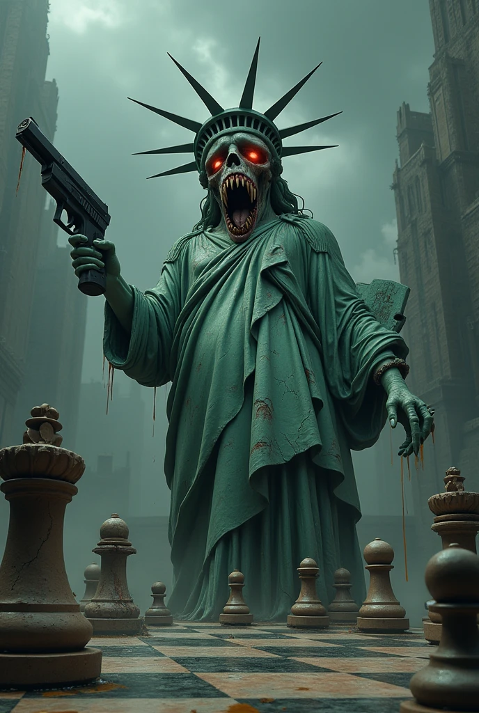 zombie holding a flag