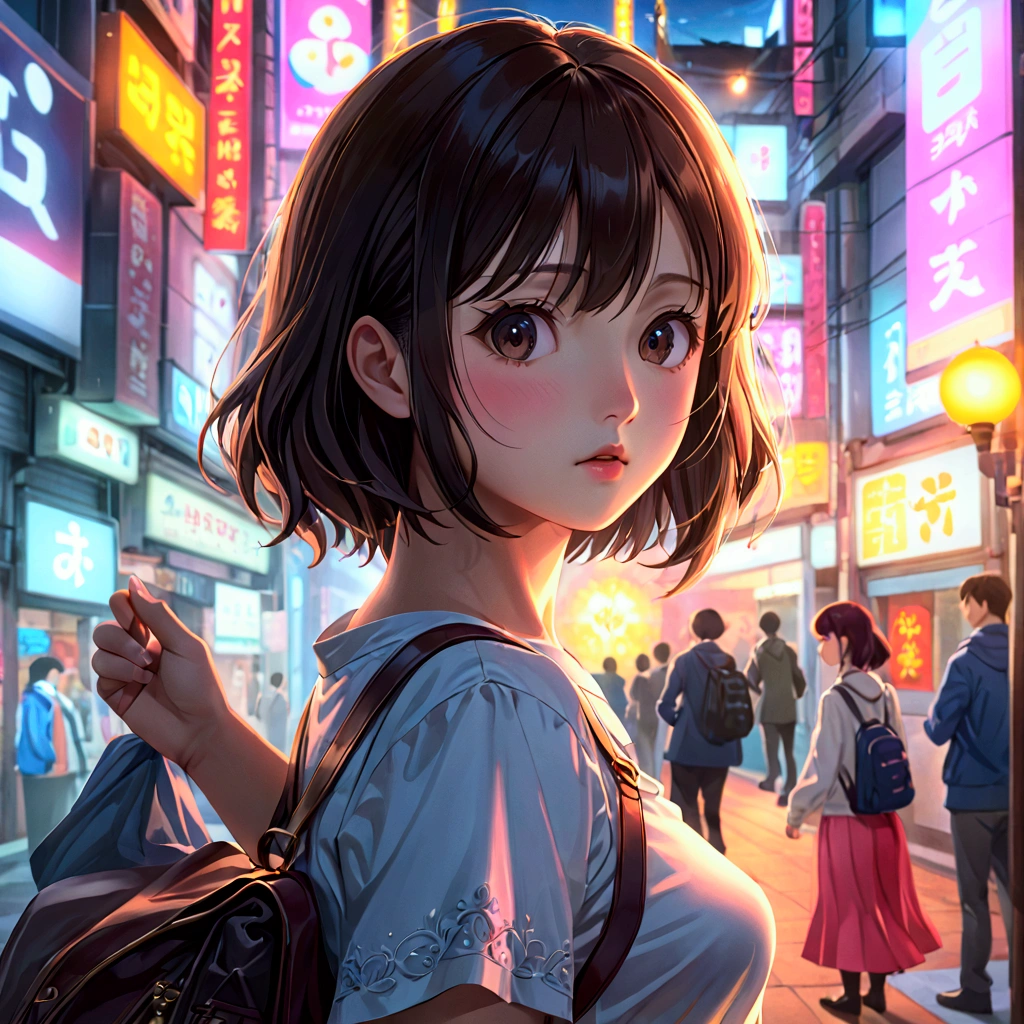 A student touching the butt of a young Korean woman in a short skirt, your panties are showing, estino anime 8k, HDR, UHD, photorealistic, intricate details, extremely detailed, incredible details, hyper-realistic, extremely intricate details. 