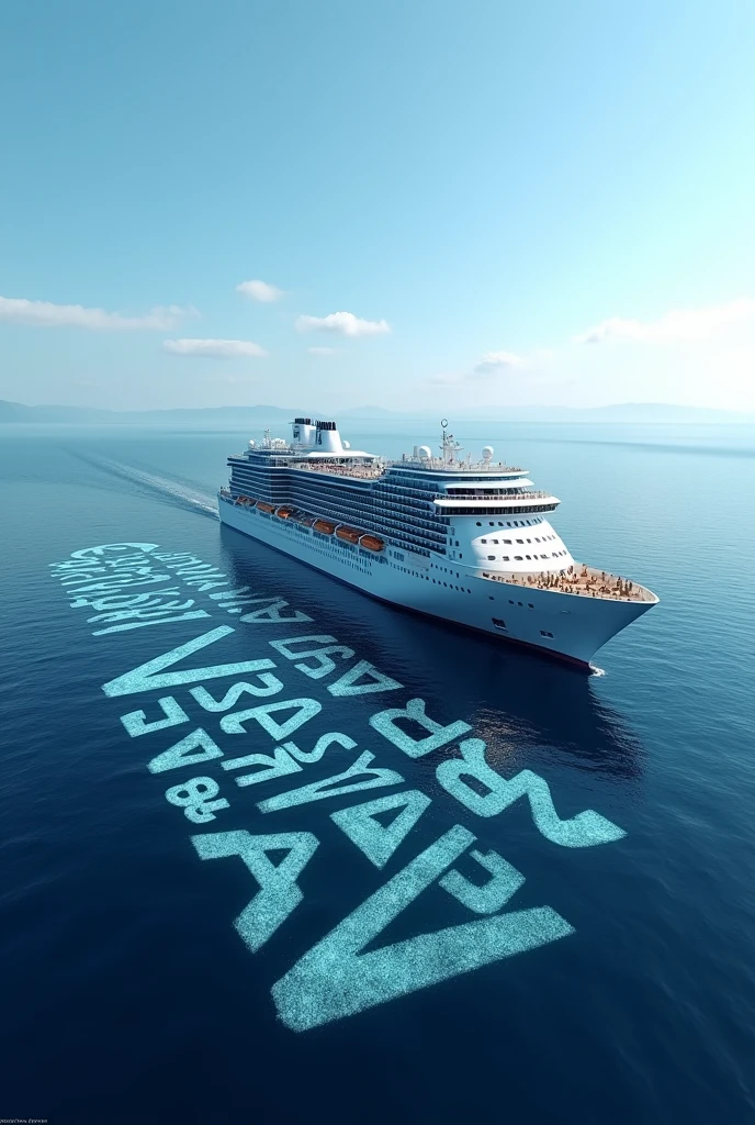 Global perspective,There are a lot of little girls in bikinis playing near the oversized cruise ship