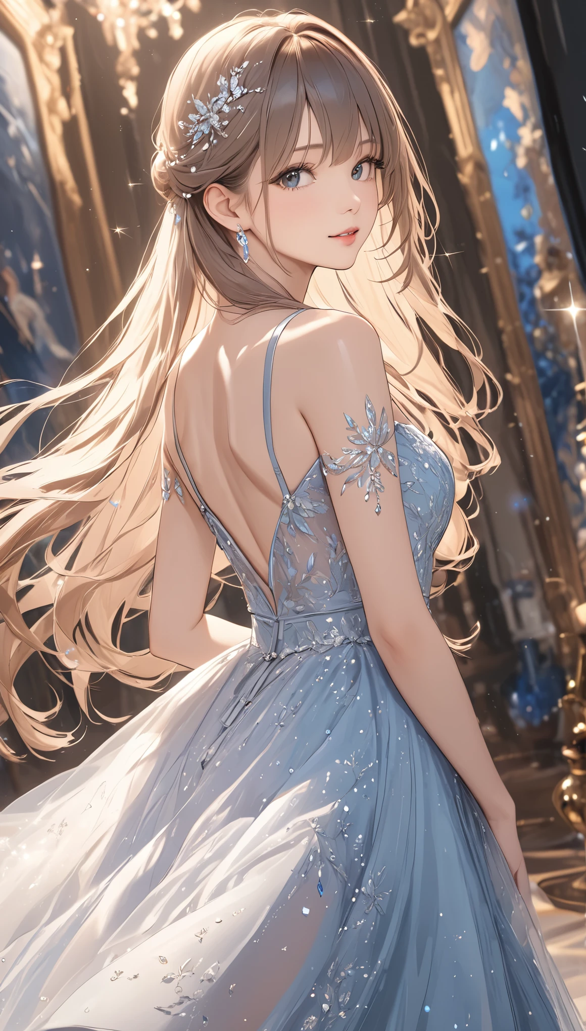 Sketch,UHD,retina,masterpiece,high details,high quality,super detail,best quality,highres,4K,8k,kaleidoscope,sparkle effect,beautiful work,one girl,beautiful dress,long hair