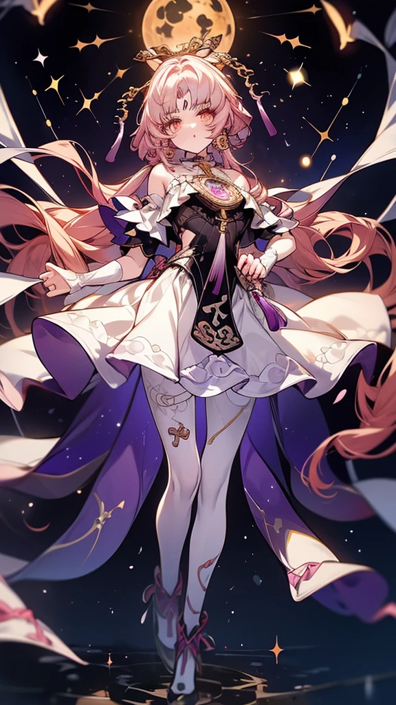 (absurderes,A high resolution,ultra - detailed),1girll,独奏,Very detailed eyes,(offcial art,Beautiful and aesthetic:1.2),(s fractal art:1.3),Extremely colorful,Most detailed,fully body photo,with a good figure,Long legs,Dance,nice hand,long leges