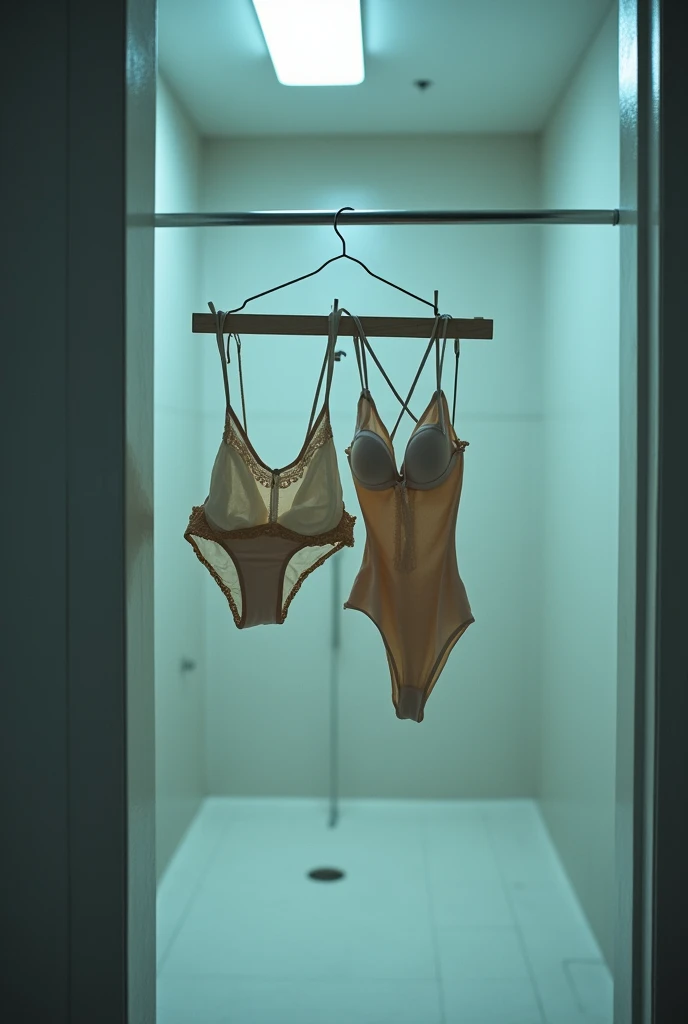 jail cell,There are handcuffs and leg irons on the floor,All kinds of torture instruments,Sexy standing pose,Random white sexy lingerie,Full body portrait 1.1,18 years old girls,lean and slender body,Skinny,Smaller bust,The barefoot,Leaky ,Leakage of all breasts,Naked all over the body,facing to audience,Resident Evil