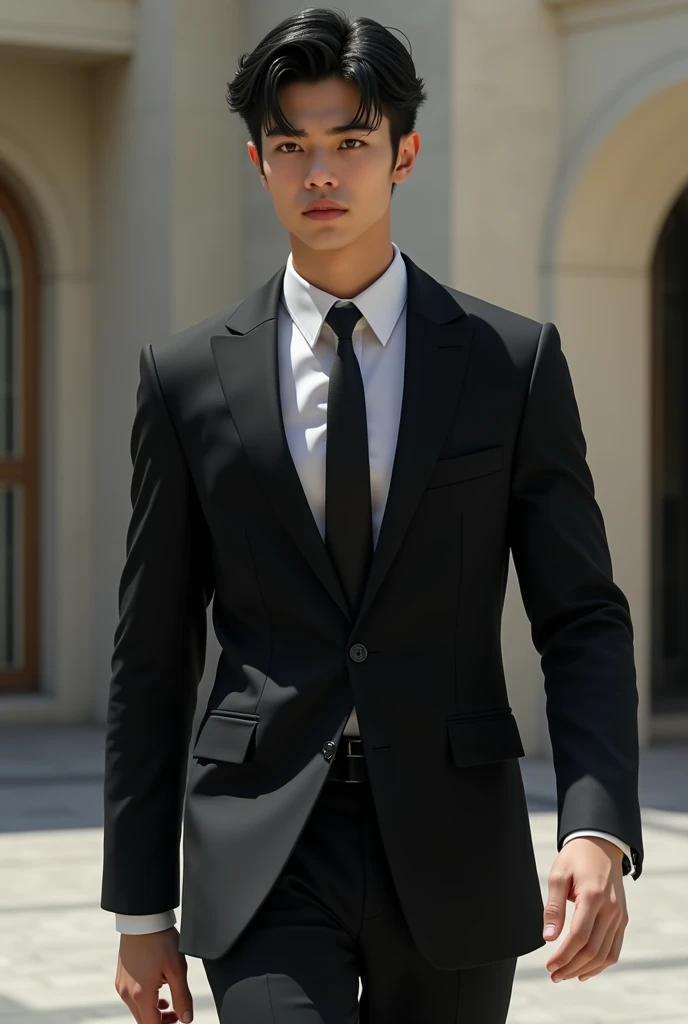 Boy in suit black