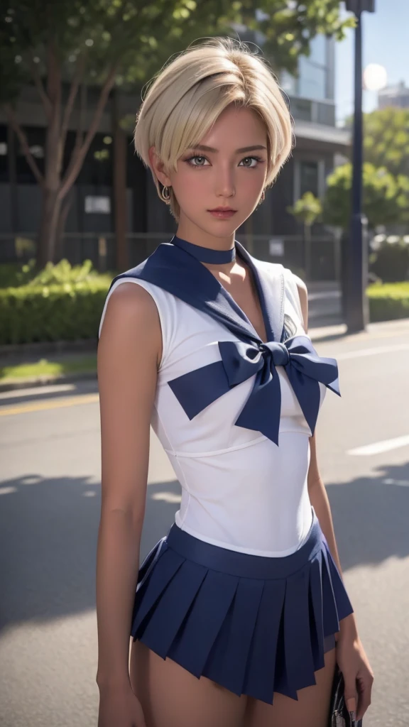 (La mejor calidad:1.1), (Obra maestra:1.4), (absurdos:1.0), retrato, primer plano,1girl, Marinero Urano, KizukiAi, Mujer madura, small breasts, aqua eyes, cabello rubio, Uniforme Sailor Senshi, Collar de marinero, arco de pecho, Arco trasero, Falda suplicante, Guantes blancos de codo, big booty, Ultra minifalda , jewely, Pendientes,, en postura de espalda, Show off your loot, Backwards, no thong big booty, Ultra minifalda ( Postura de la espalda, Backwards, Show off your loot)