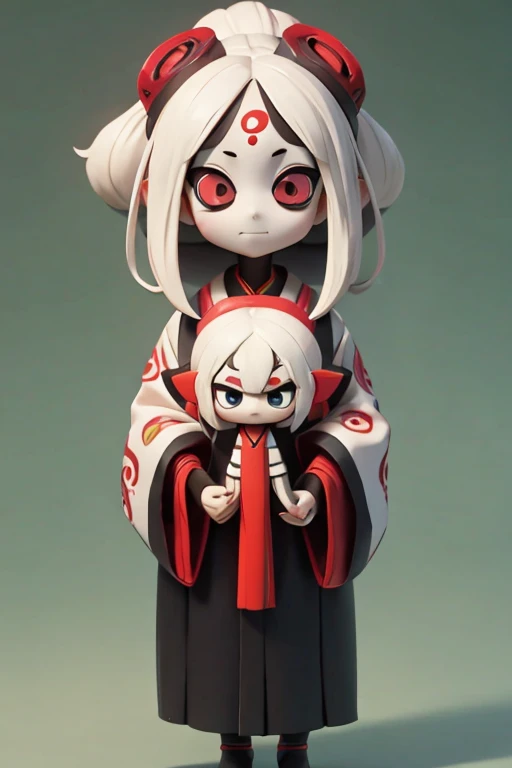 Yokai、Simple design、Primary school students、young、small、height: 130cm、Character portrait 、Simple design、kimono、Kokeshi doll
