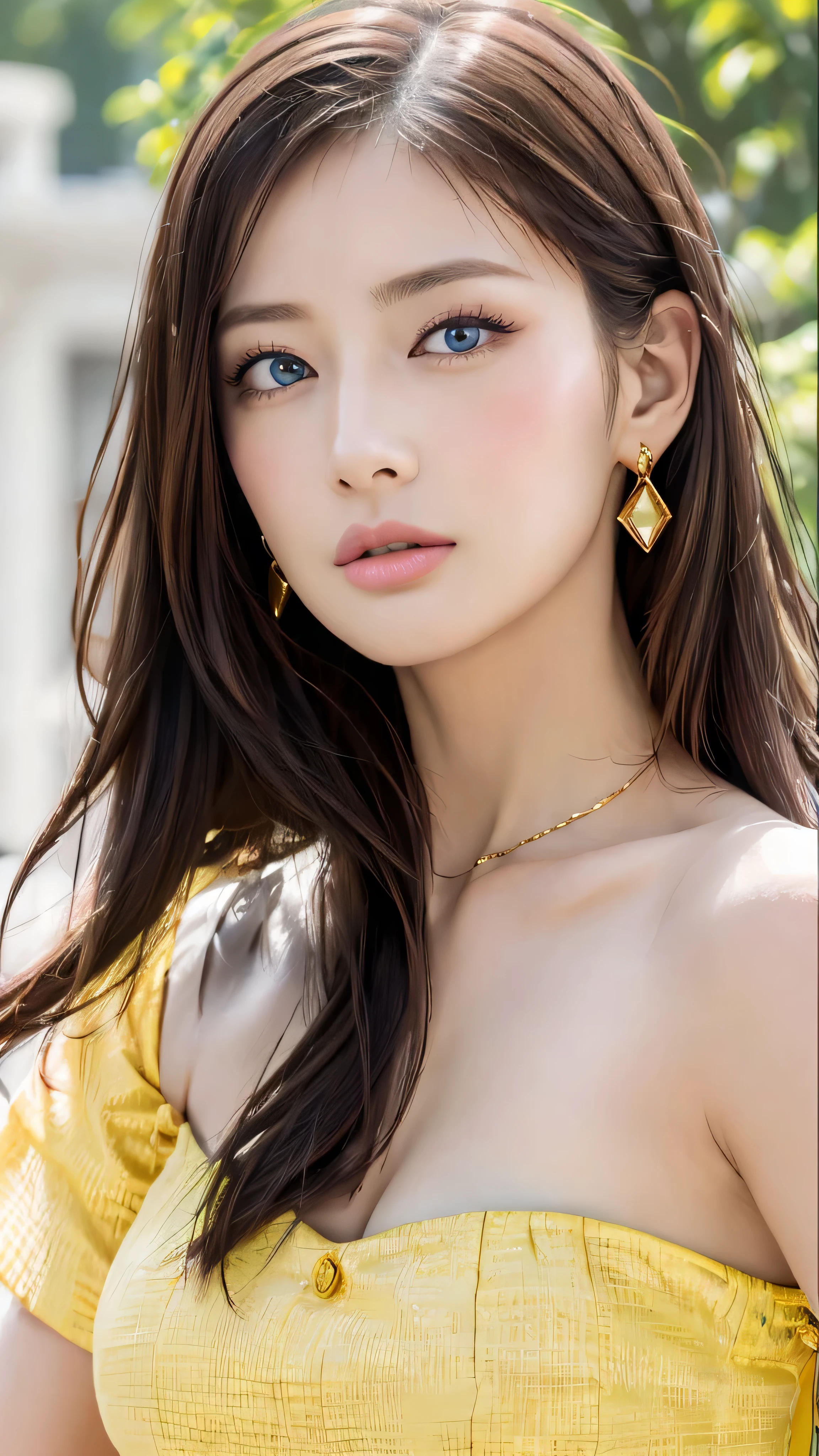 (masterpiece:1.3), (8k, Realistic, RAW Photos, Best image quality: 1.4), Japanese, (1 girl), Beautiful Face, (A vivid face), (Random color straight long hair:1.3), Beautiful Hairstyles, Realistic eyes, Break、Beautiful Eyes, (Realistic Skin), Beautiful Skin, charm, Ultra-high resolution, Attention to detail, Golden Ratio, Detail Makeup、Completely naked、The clavicle is visible、Daytime、look up、look up、Please open your mouth a little、Sticking out tongue、Yellow eyeshadow、Long eyelashes、Sharp Eye、Zoom Face、blue eyes、Mesh Hair Color、Moles around the mouth、ring earrings、Gorgeous gold necklace、Giant Diamond、Sticking out tongue、Looking down from above、Super big breasts、Busty、Very big breasts、はみ出したAreola:2.0、Areola、美しいピンク色のAreola、Beautiful detailed pink nipples:2.0