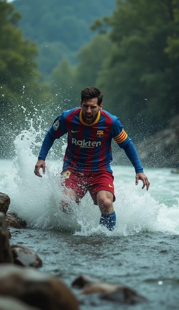 Luka modric pouring a waterbottle over his head in completely wet soccerclothes. His hair is wet. Water flows over his shirt and the shirt is completely soaked