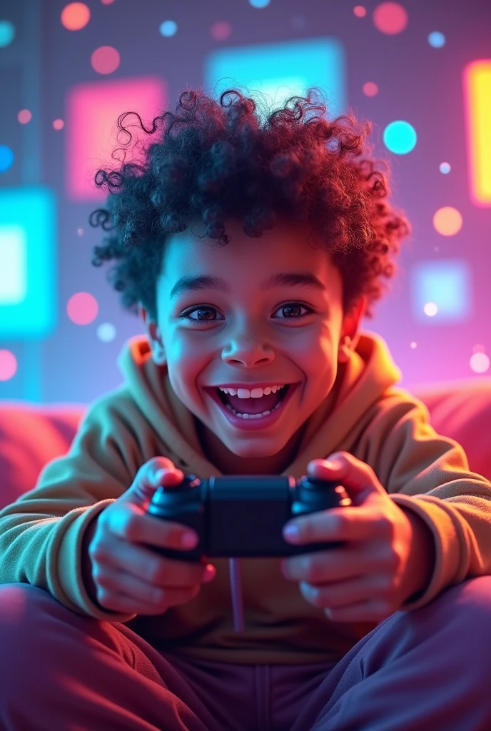 cover image of youtube channel fun gameplay boy playing video games curly hair