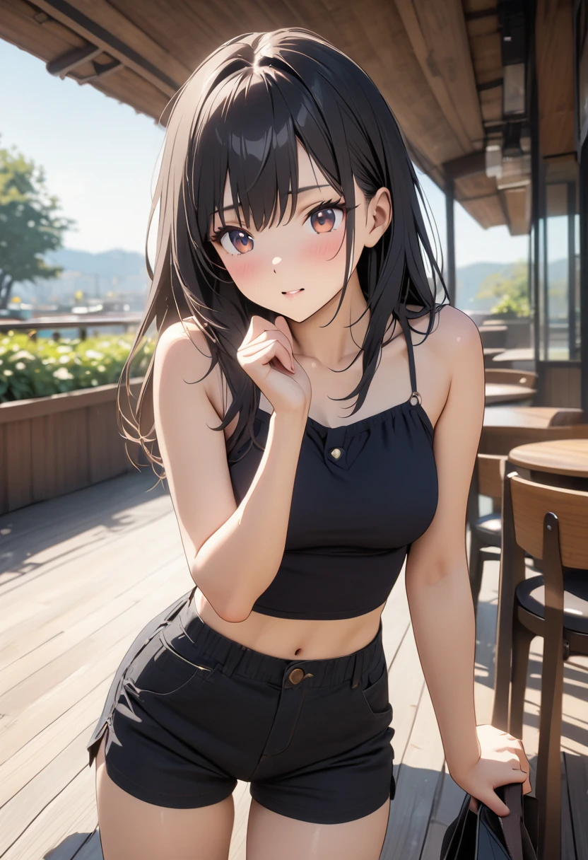 (One Girl), Very cute face, Great face and eyes, (Highly detailed eyes, Highly detailed face), Fresh, Very beautiful appearance, (Ultra-realistic, High resolution), (Highest quality:1.4), RAW Photos, (Realistic, Realistic:1.37), Professional photography , (Wet, High 、Summer clothes) , (Cleavage:1.2), (Exposing the belly), Laugh a little, (look at me), Portrait of a Girl , (Small breasts) , 15 years old , Jump Shots , (ponytail) , (The uniform is clinging to my body)、smile、Full Body Shot、Baby Face、Absolute area、Over the knee sockmile