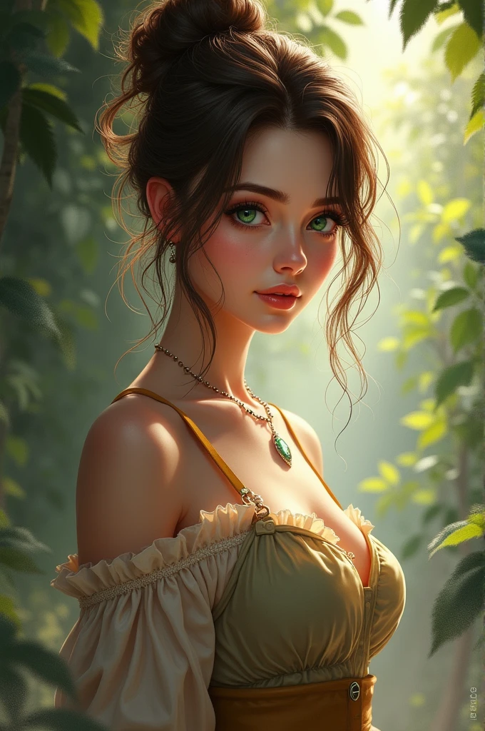 A young Caucasian woman, beautiful detailed eyes, beautiful detailed lips, extremely detailed face, long eyelashes, slim waist, medium-sized breasts with small nipples visible, dancing in a lush garden, loosely tied white pareo accentuating her curves, dynamic movement, realistic, photorealistic, 8k, masterpiece, extremely detailed, vivid colors, studio lighting, intricate details, rain, sensual atmosphere, no umbrella
