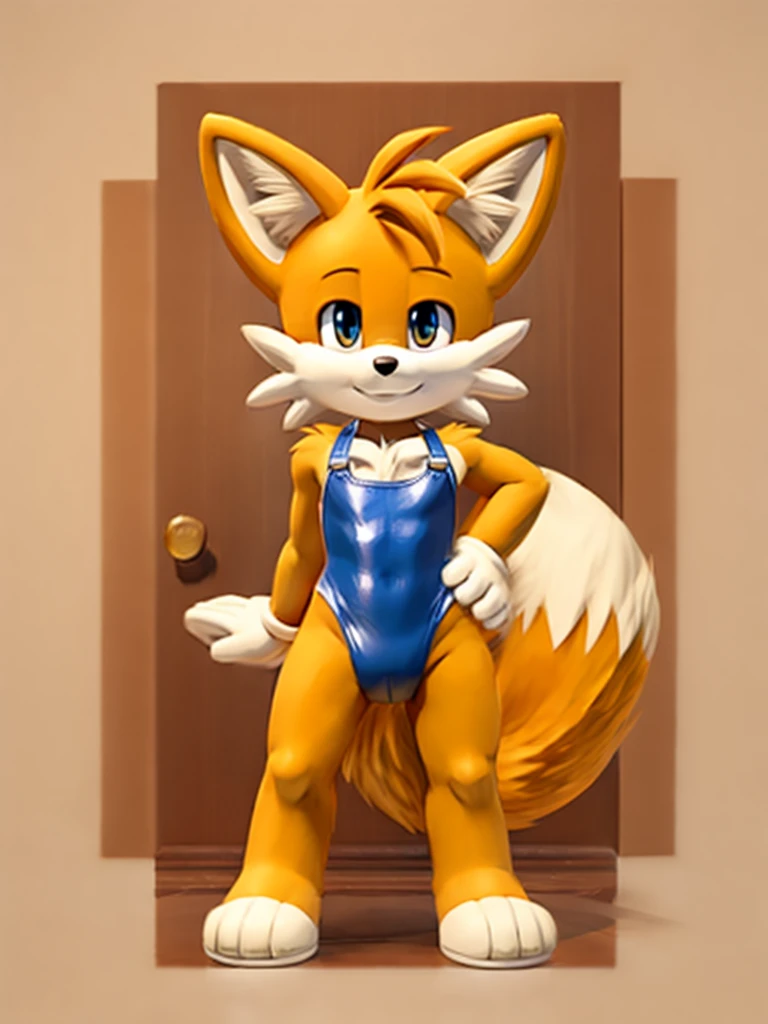 Score_9, score_8_up, score_7_up, detailed background 1girl, solo, anthro fox, tails (sonic), tail, futanari, huge ballsack, huge penis, simple background