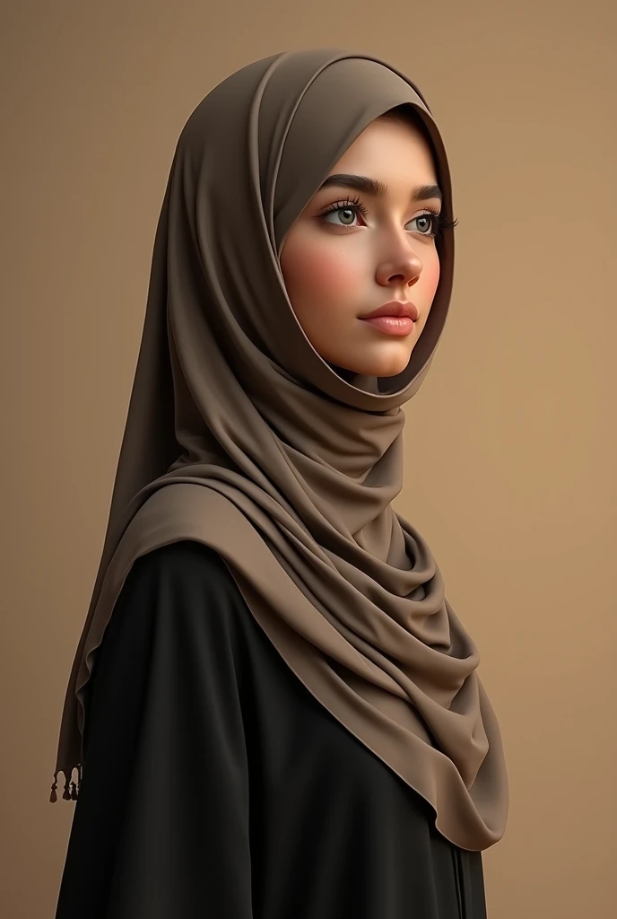 hyper realist), (illustration), (high resolution), (8k), (extremely detaild), (best illustration), mic , hijab pashmina, preto sweater